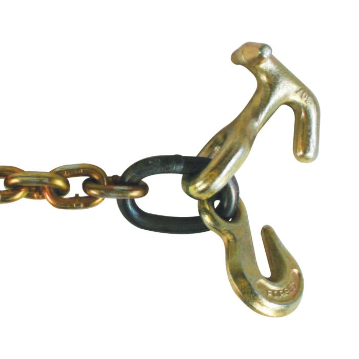 JYD C-Hook with 6' x 5/16” Grade 70 Chain w/ Grab Hook & T Hook
