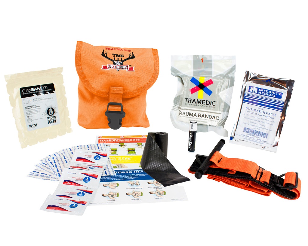TacMed Solutions Outdoor Trauma Kit - Ballistic Response Pack Version - Orange Pouch