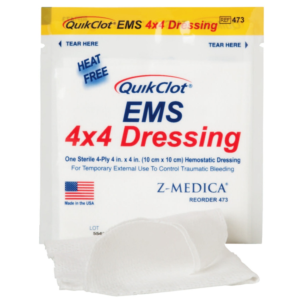 TacMed Solutions QuikClot® EMS 4x4 Dressing